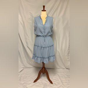 Ruffled Tie Neck Mini Dress
